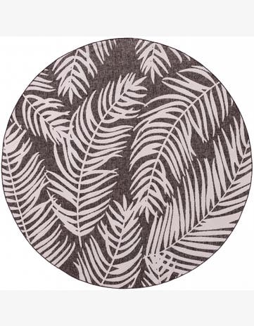 10' x 10' Easy-Clean Botanical Indoor / Outdoor Round Rug