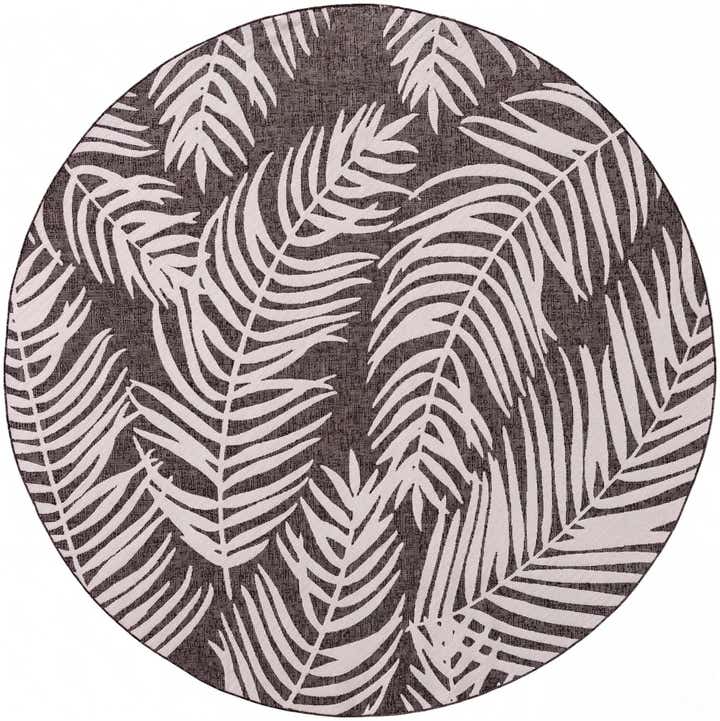 10' x 10' Easy-Clean Botanical Indoor / Outdoor Round Rug