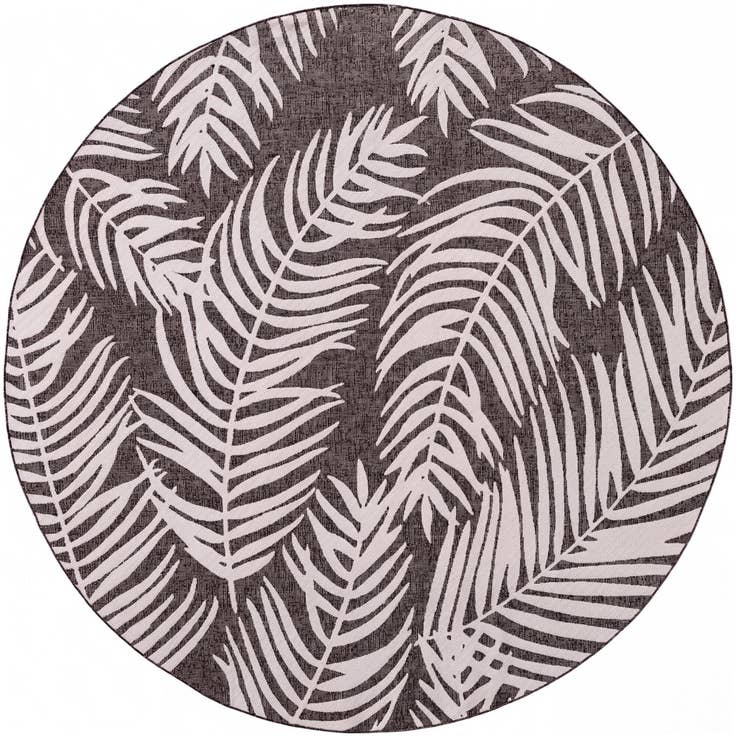 Detail image of 10' x 10' Easy-Clean Botanical Indoor / Outdoor Round Rug