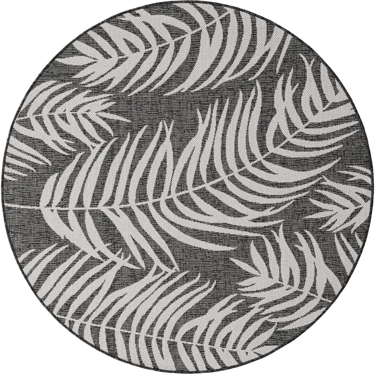 5' 3 x 5' 3 Easy-Clean Botanical Indoor / Outdoor Round Rug