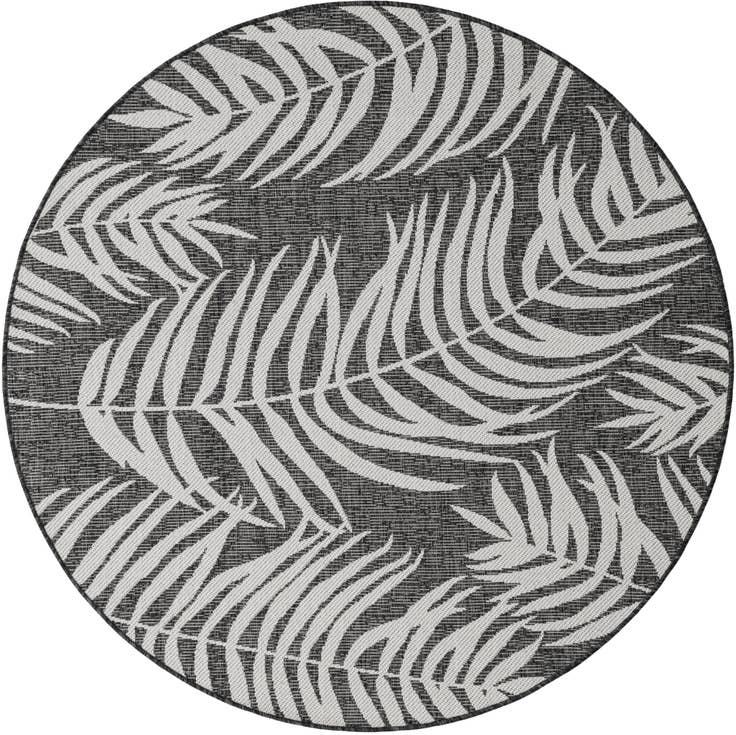Detail image of 5' 3 x 5' 3 Easy-Clean Botanical Indoor / Outdoor Round Rug