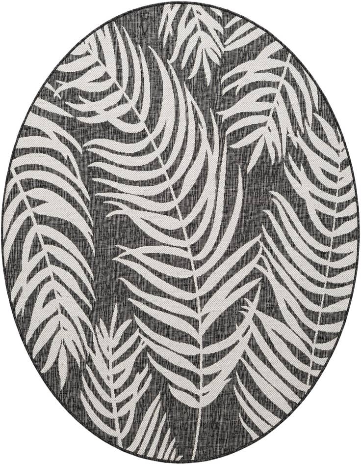 Detail image of 6' x 6' Easy-Clean Botanical Indoor / Outdoor Round Rug