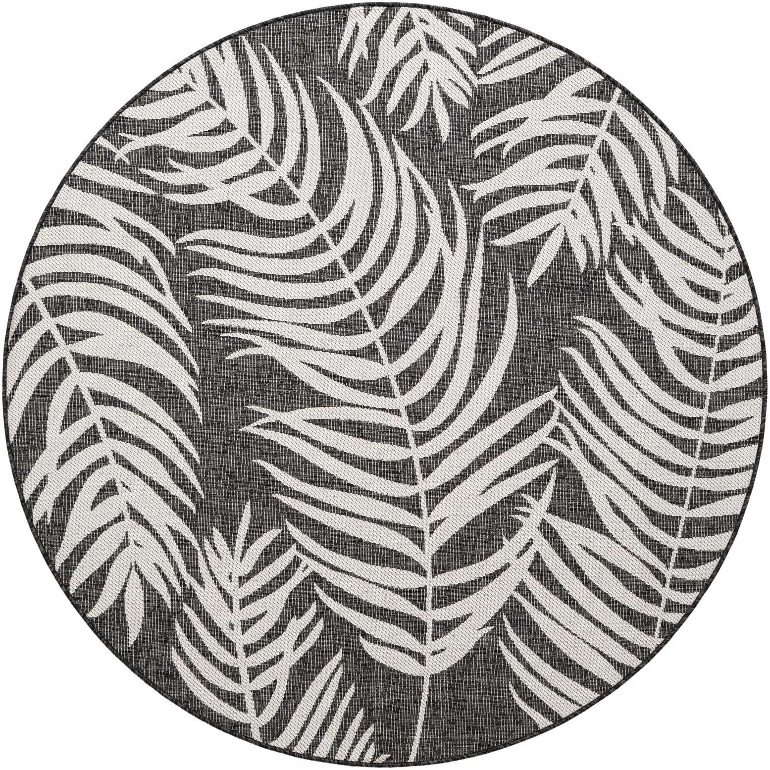 6' x 6' Easy-Clean Botanical Indoor / Outdoor Round Rug