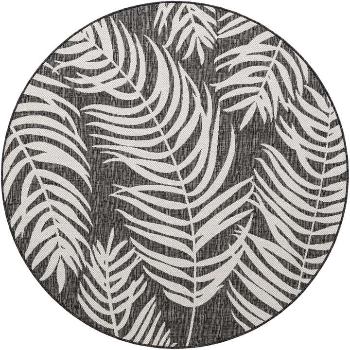 6' x 6' Easy-Clean Botanical Indoor / Outdoor Round Rug