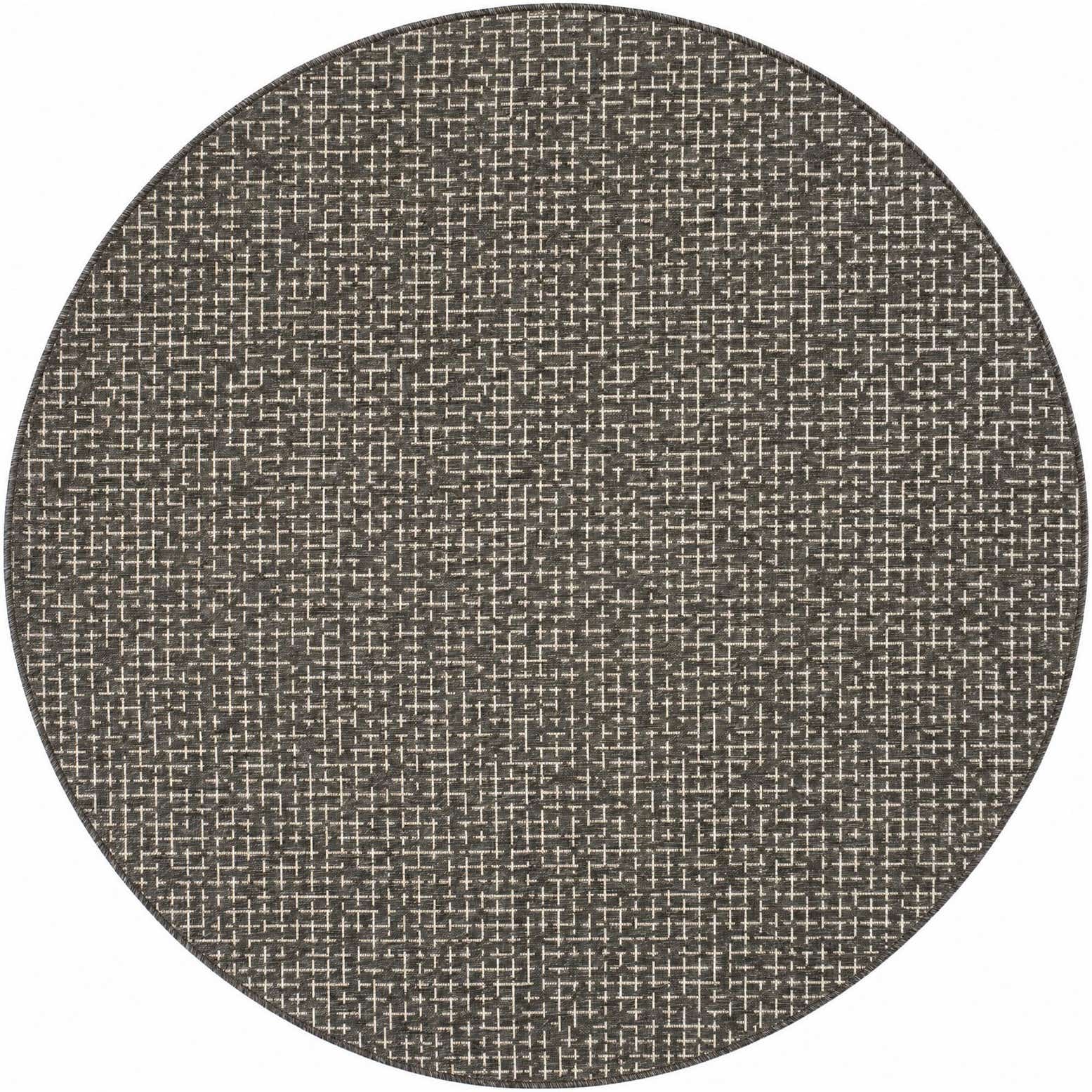 6' x 6' Easy-Clean Checkered Indoor / Outdoor Round Rug