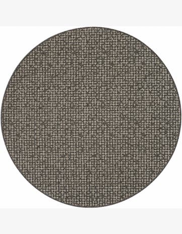 6' x 6' Easy-Clean Checkered Indoor / Outdoor Round Rug