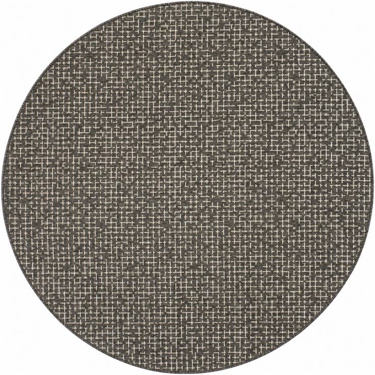 Detail image of 6' x 6' Easy-Clean Checkered Indoor / Outdoor Round Rug