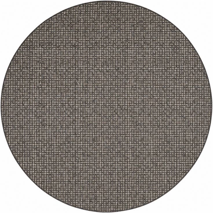 Detail image of 7' 10 x 7' 10 Easy-Clean Checkered Indoor / Outdoor Round Rug