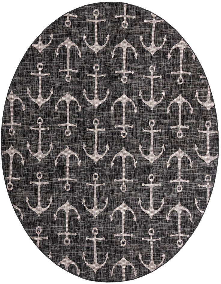 Detail image of 10' x 10' Easy-Clean Coastal Indoor / Outdoor Round Rug