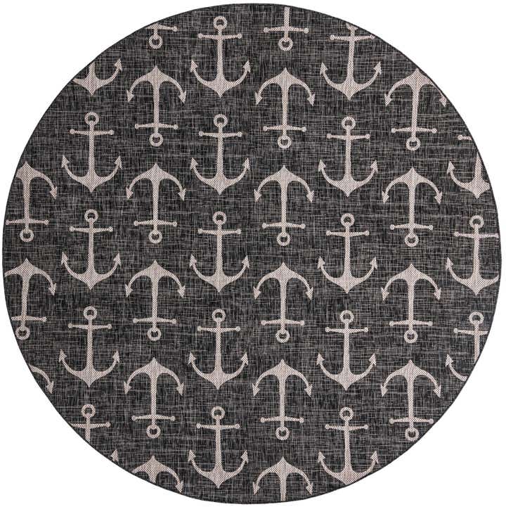 10' x 10' Easy-Clean Coastal Indoor / Outdoor Round Rug