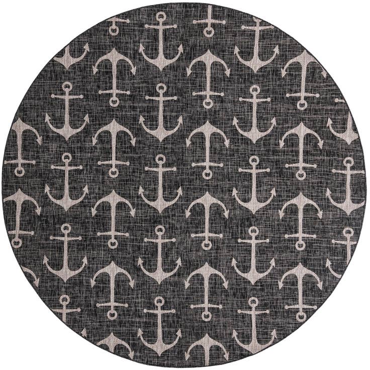 Detail image of 10' x 10' Easy-Clean Coastal Indoor / Outdoor Round Rug