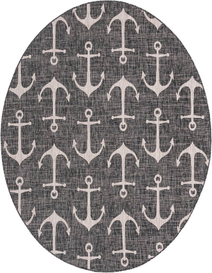 Detail image of 7' 10 x 7' 10 Easy-Clean Coastal Indoor / Outdoor Round Rug