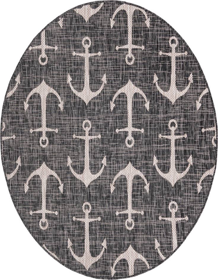 Detail image of 5' 3 x 5' 3 Easy-Clean Coastal Indoor / Outdoor Round Rug