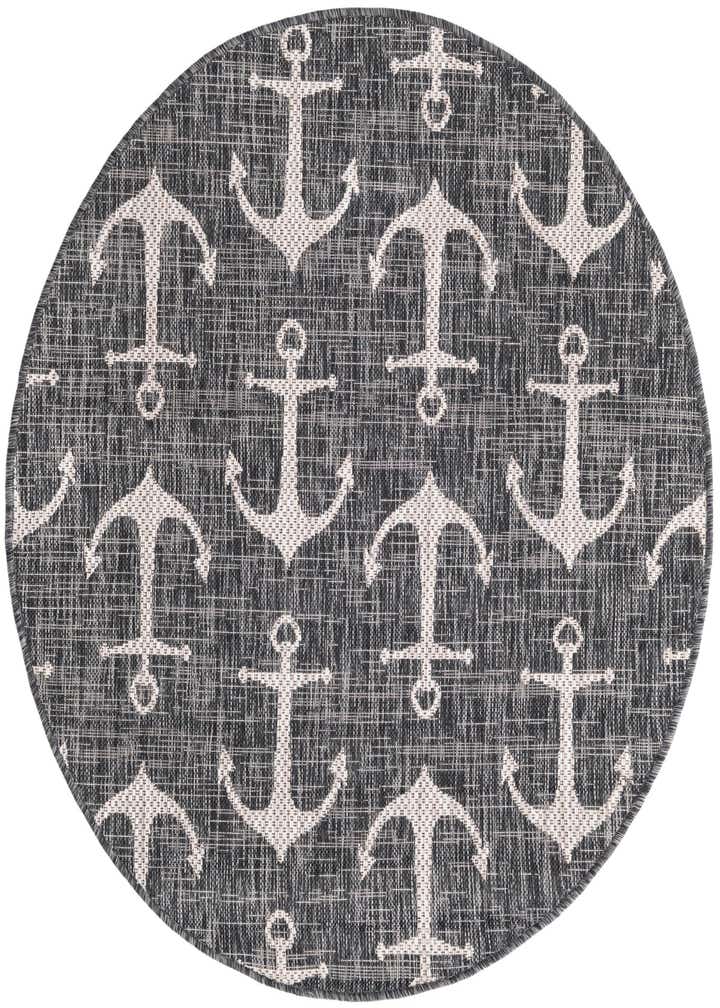 4' x 4' Easy-Clean Coastal Indoor / Outdoor Round Rug