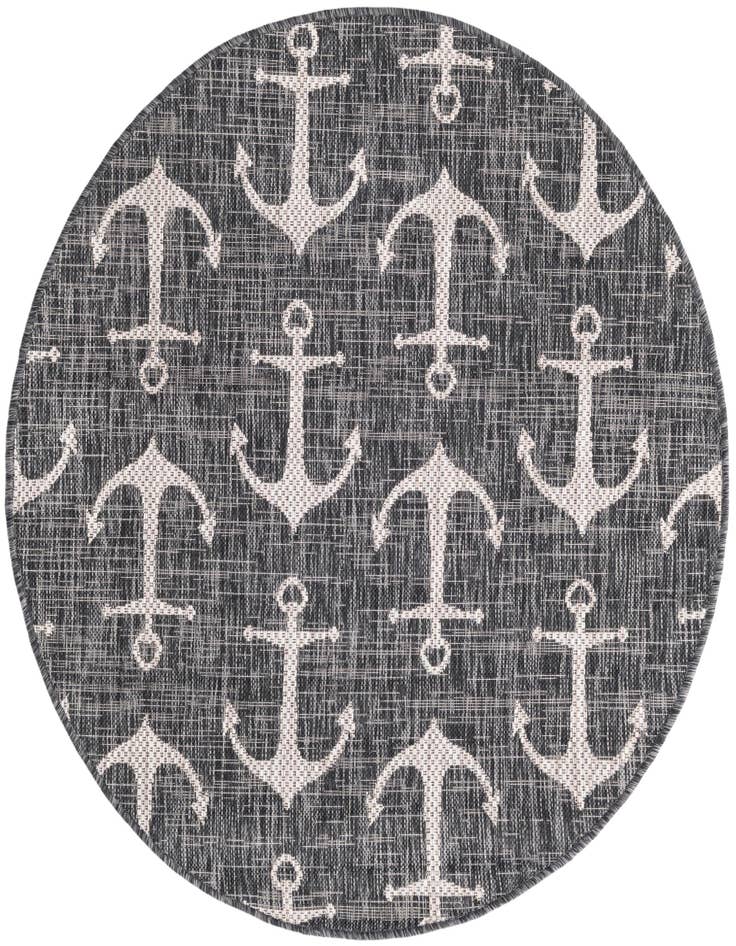 Detail image of 4' x 4' Easy-Clean Coastal Indoor / Outdoor Round Rug