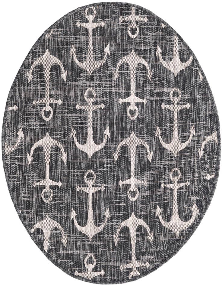 Detail image of 3' x 3' Easy-Clean Coastal Indoor / Outdoor Round Rug