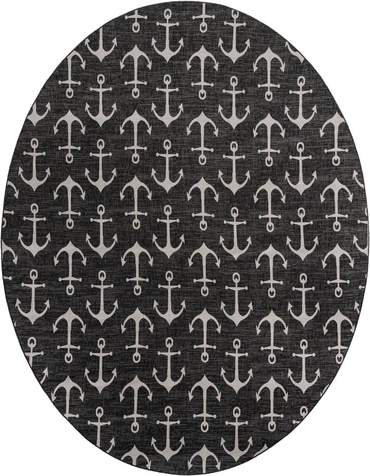 Detail image of 13' x 13' Easy-Clean Coastal Indoor / Outdoor Round Rug