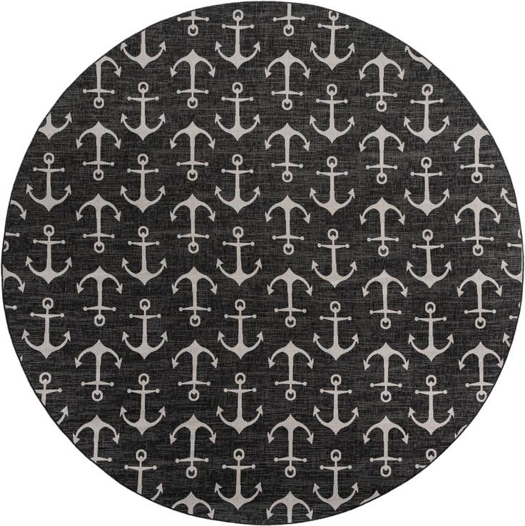 Detail image of 13' x 13' Easy-Clean Coastal Indoor / Outdoor Round Rug