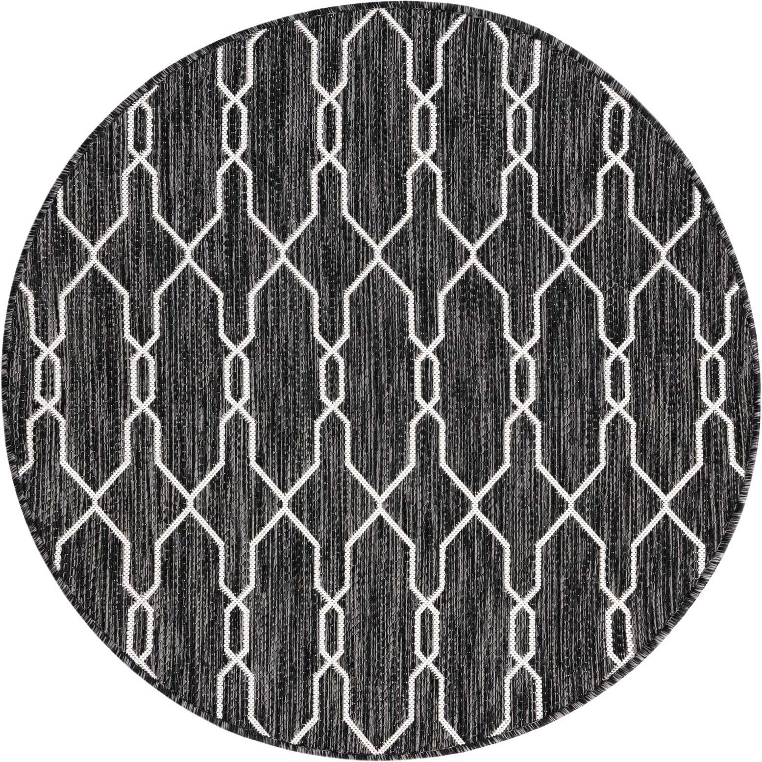 4' x 4' Easy-Clean Lattice Indoor / Outdoor Round Rug