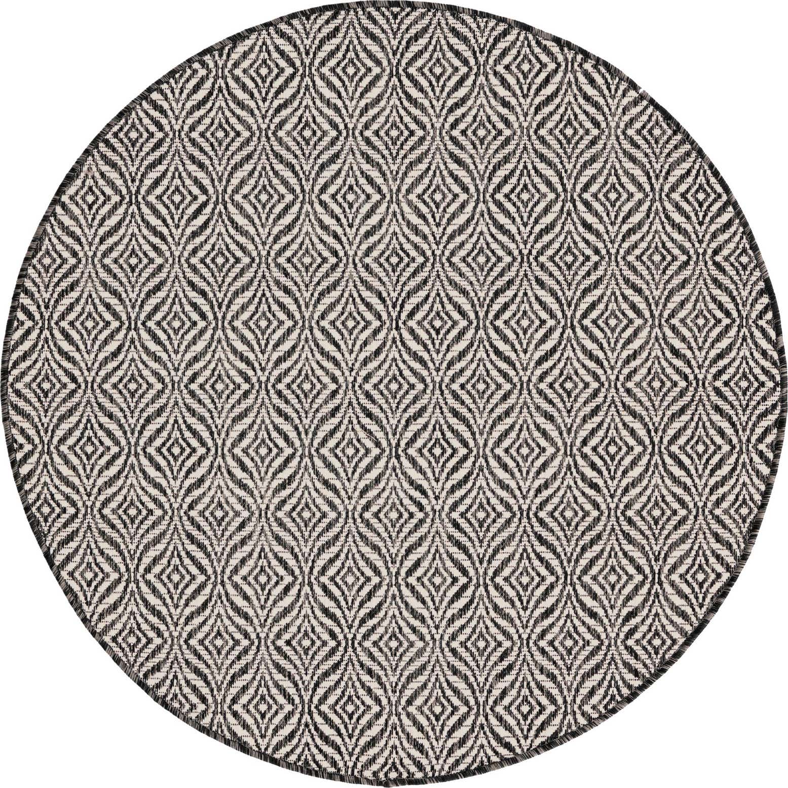 4' x 4' Easy-Clean Lattice Indoor / Outdoor Round Rug