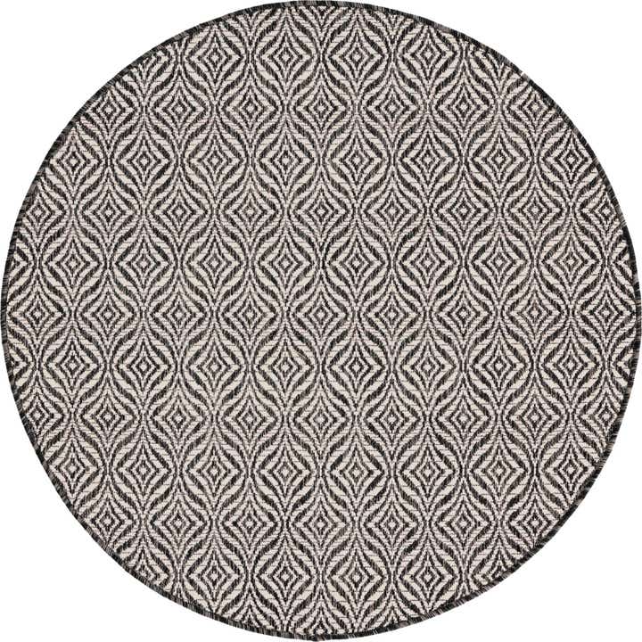 4' x 4' Easy-Clean Lattice Indoor / Outdoor Round Rug