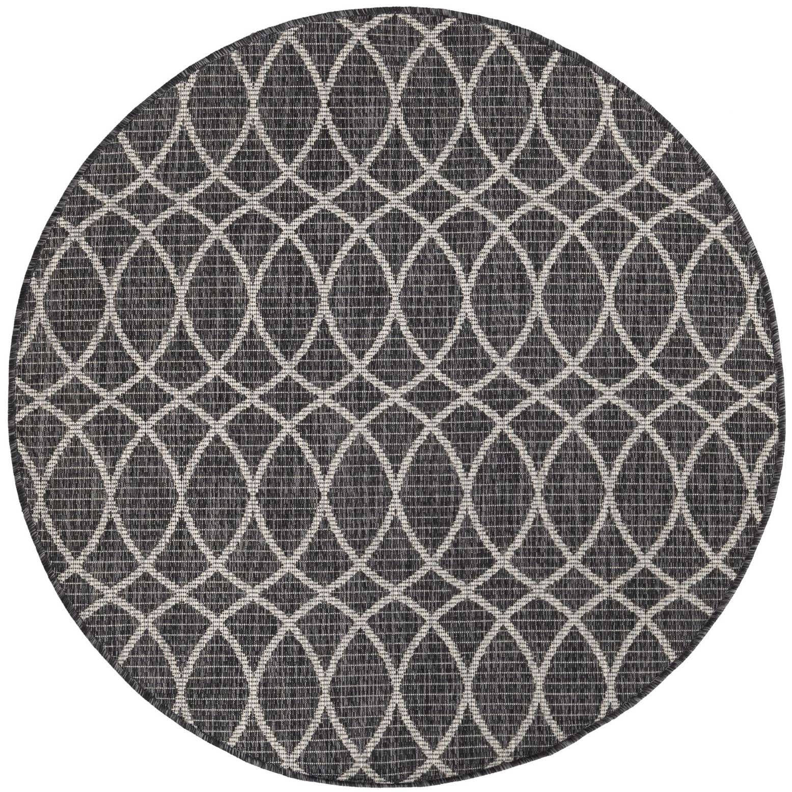 4' x 4' Easy-Clean Lattice Indoor / Outdoor Round Rug