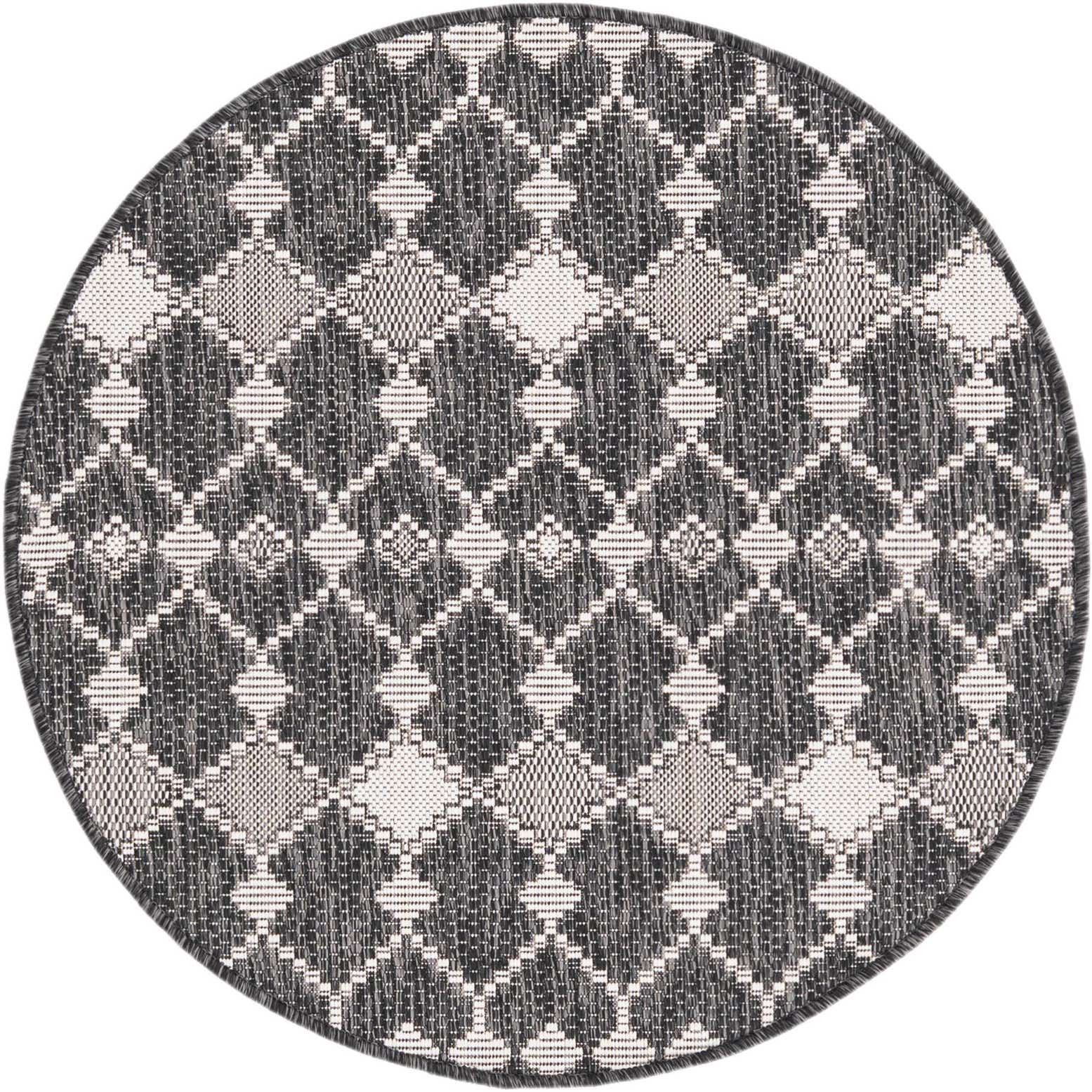3' x 3' Easy-Clean Lattice Indoor / Outdoor Round Rug