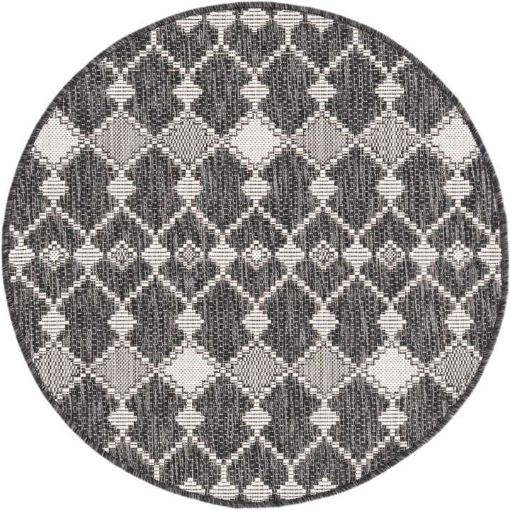 3' x 3' Easy-Clean Lattice Indoor / Outdoor Round Rug