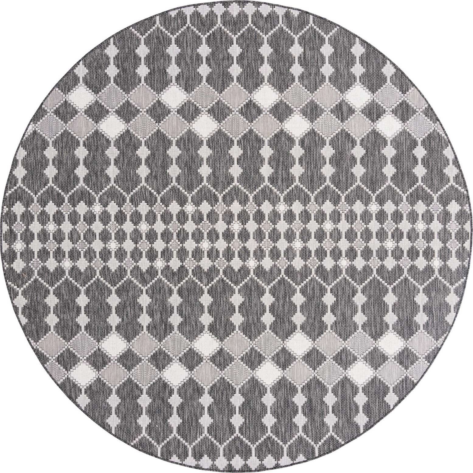 10' x 10' Easy-Clean Lattice Indoor / Outdoor Round Rug