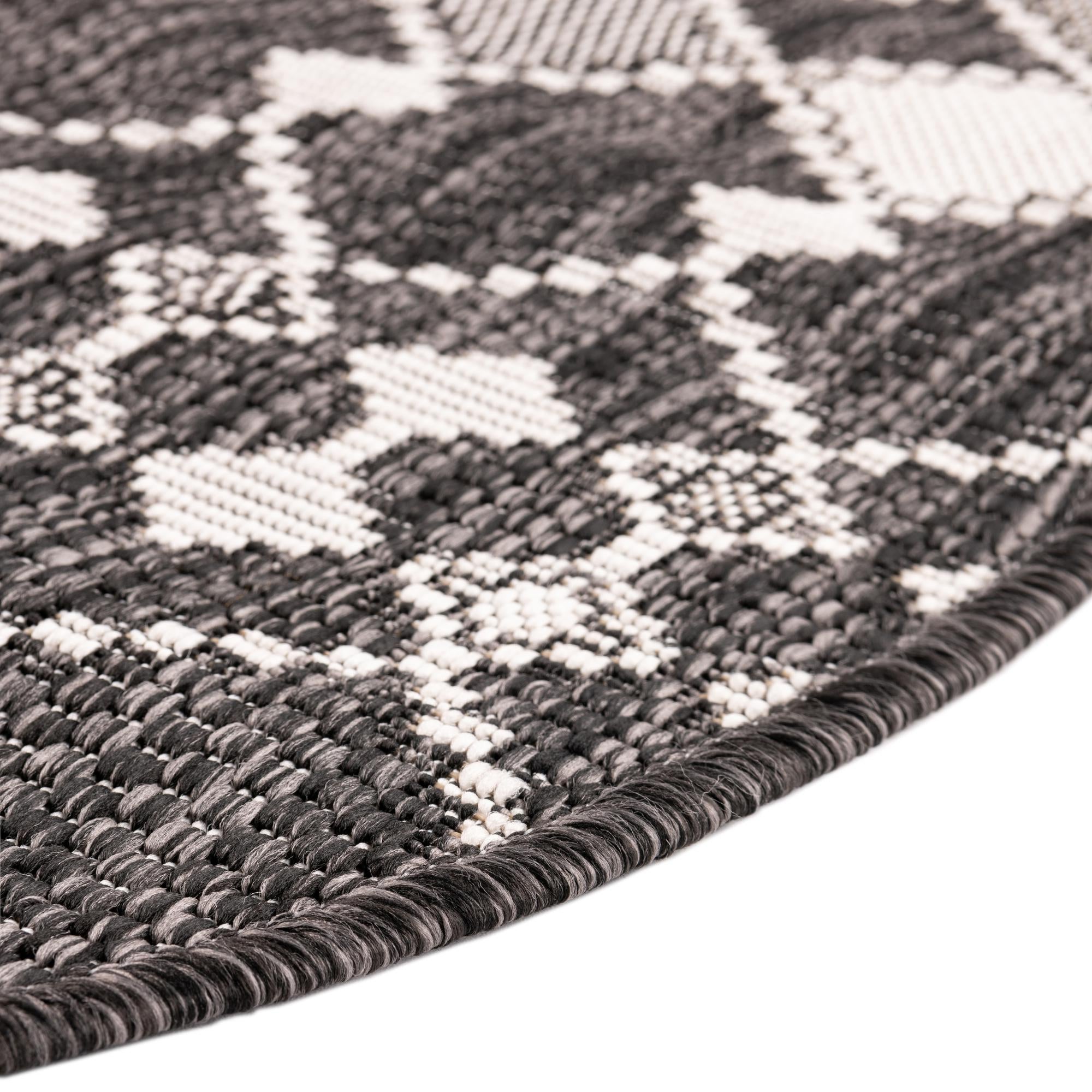 3' x 3' Easy-Clean Lattice Indoor / Outdoor Round Rug