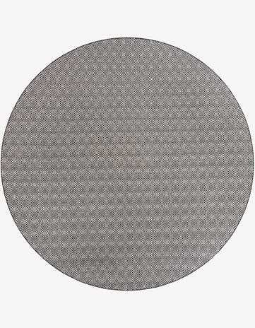 Charcoal Easy-Clean Lattice Indoor / Outdoor Round Rug