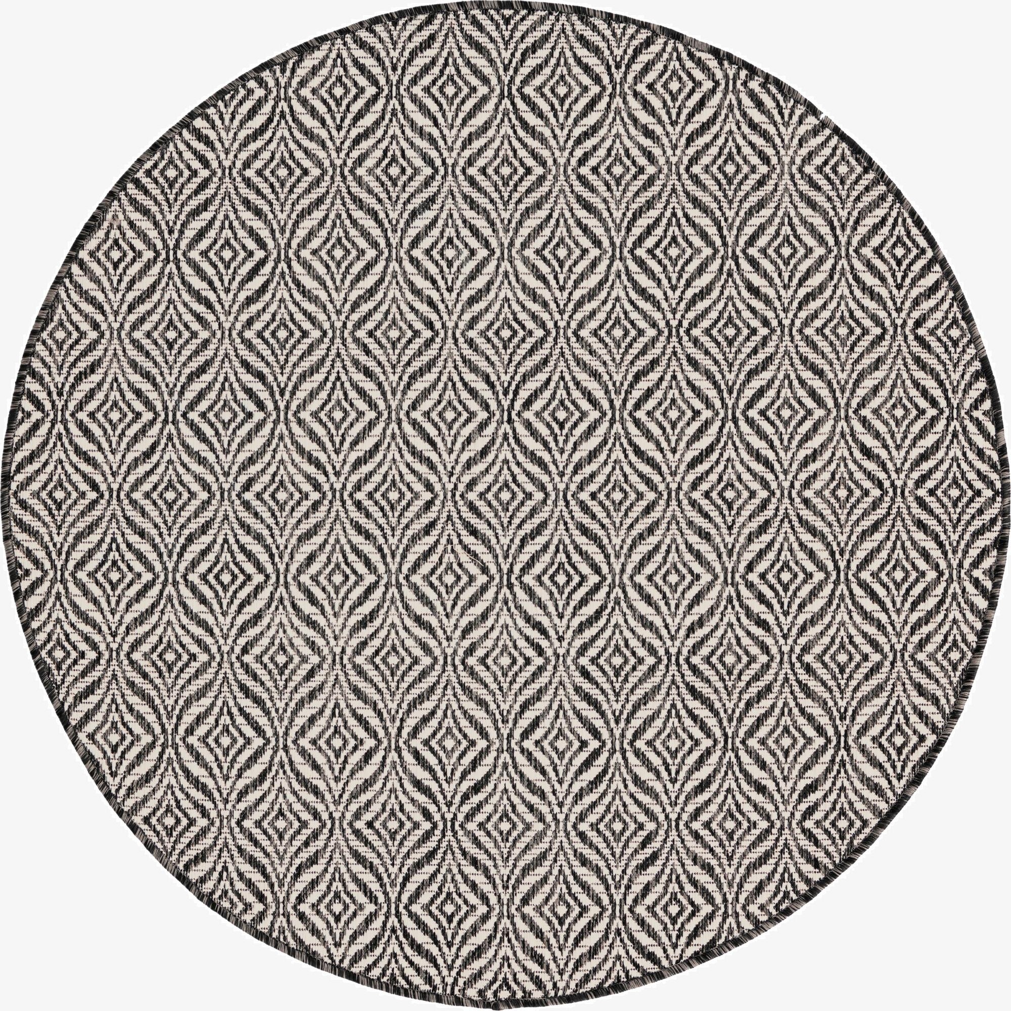 4' x 4' Washable Lattice Indoor / Outdoor Round Rug