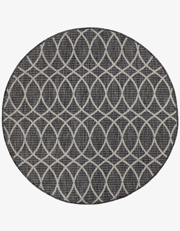 4' x 4' Easy-Clean Lattice Indoor / Outdoor Round Rug