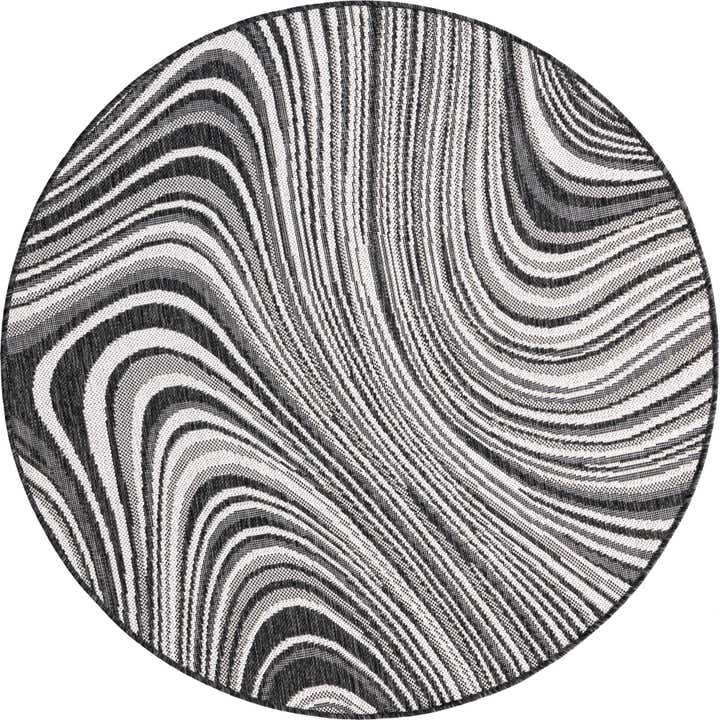 4' x 4' Easy-Clean Modern Indoor / Outdoor Round Rug