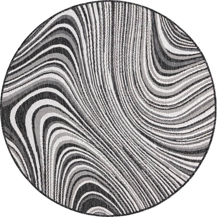Detail image of 4' x 4' Easy-Clean Modern Indoor / Outdoor Round Rug