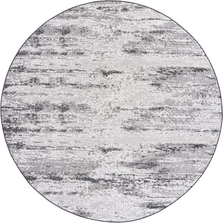 10' x 10' Easy-Clean Modern Indoor / Outdoor Round Rug