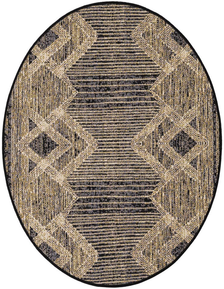 Detail image of 3' x 3' Easy-Clean Modern Indoor / Outdoor Round Rug
