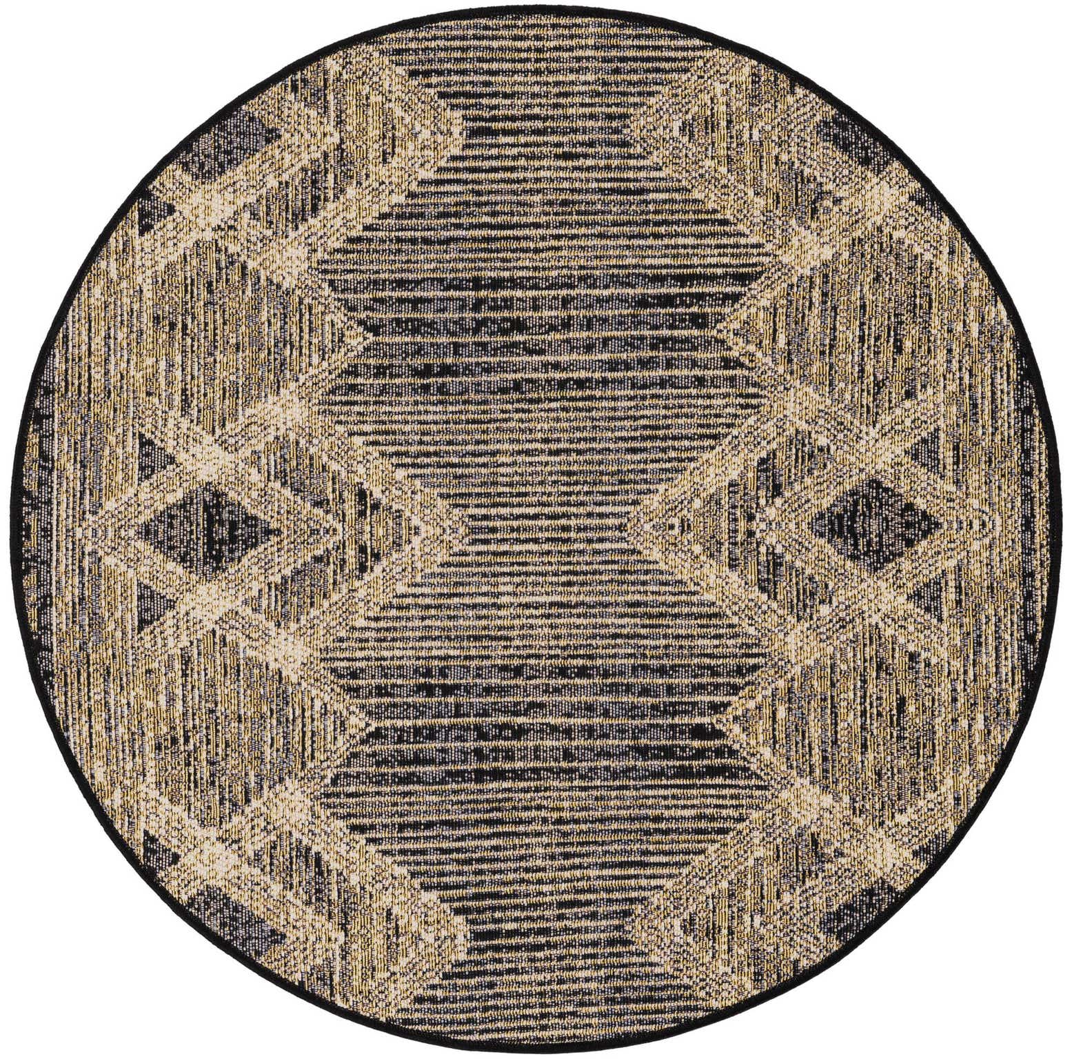 3' x 3' Easy-Clean Modern Indoor / Outdoor Round Rug