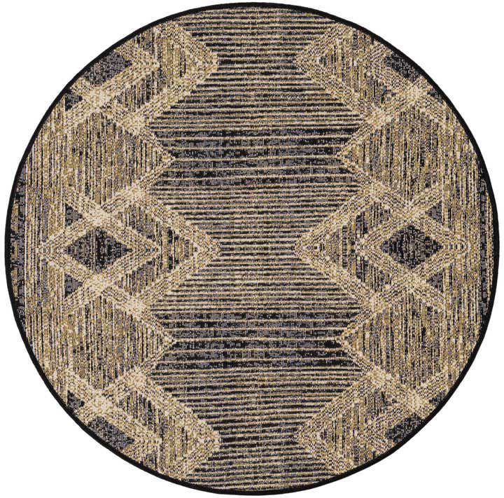 3' x 3' Easy-Clean Modern Indoor / Outdoor Round Rug