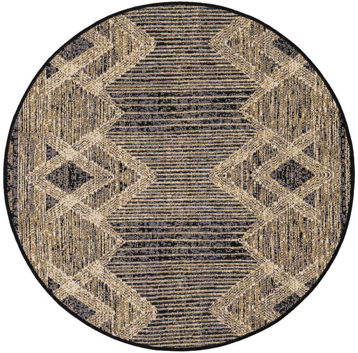 Detail image of 3' x 3' Easy-Clean Modern Indoor / Outdoor Round Rug