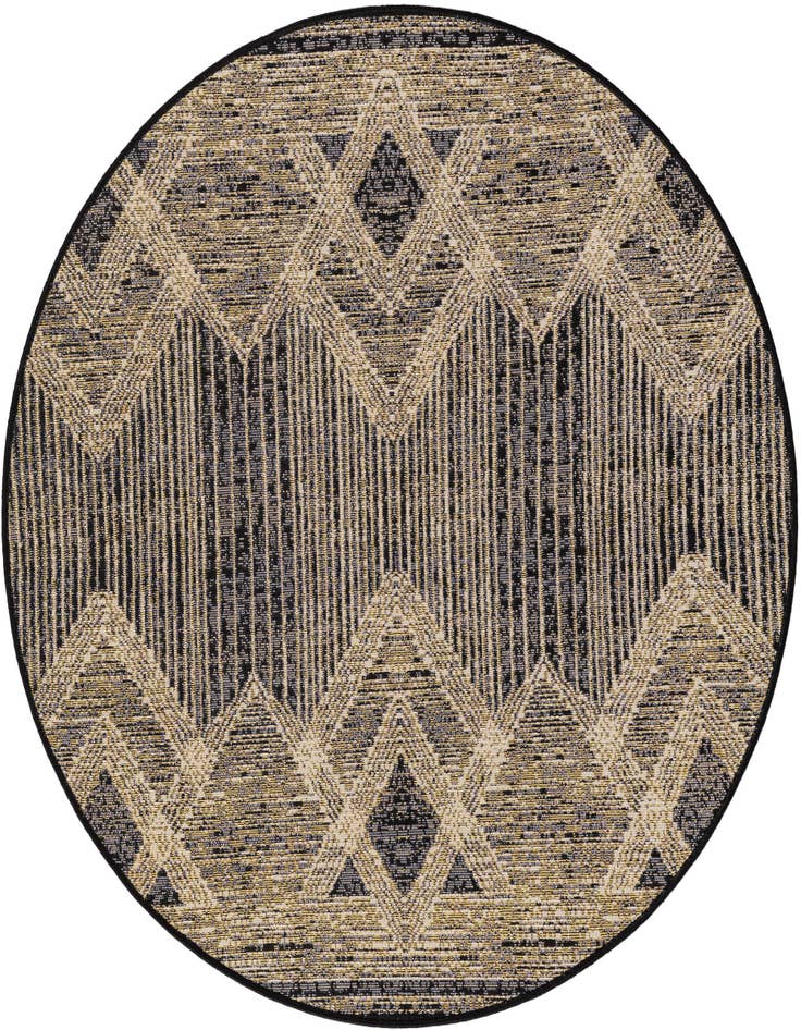 Detail image of 4' x 4' Easy-Clean Modern Indoor / Outdoor Round Rug