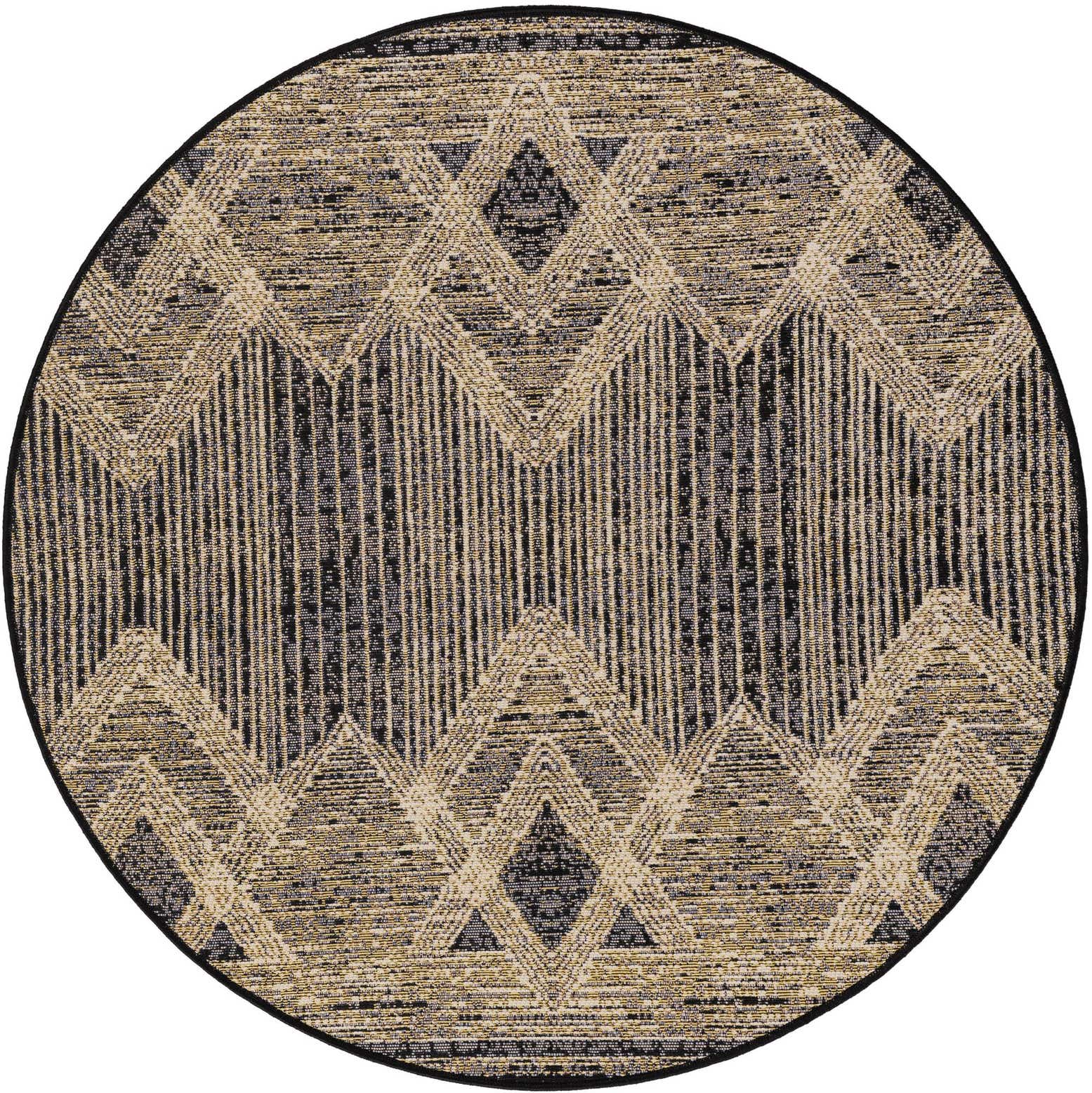 4' x 4' Easy-Clean Modern Indoor / Outdoor Round Rug