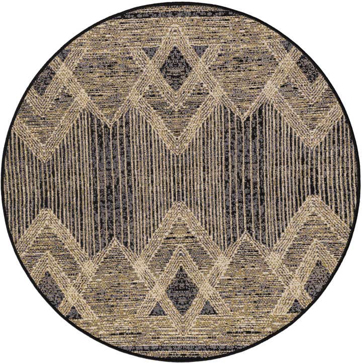4' x 4' Easy-Clean Modern Indoor / Outdoor Round Rug