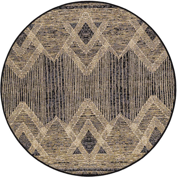 Detail image of 4' x 4' Easy-Clean Modern Indoor / Outdoor Round Rug