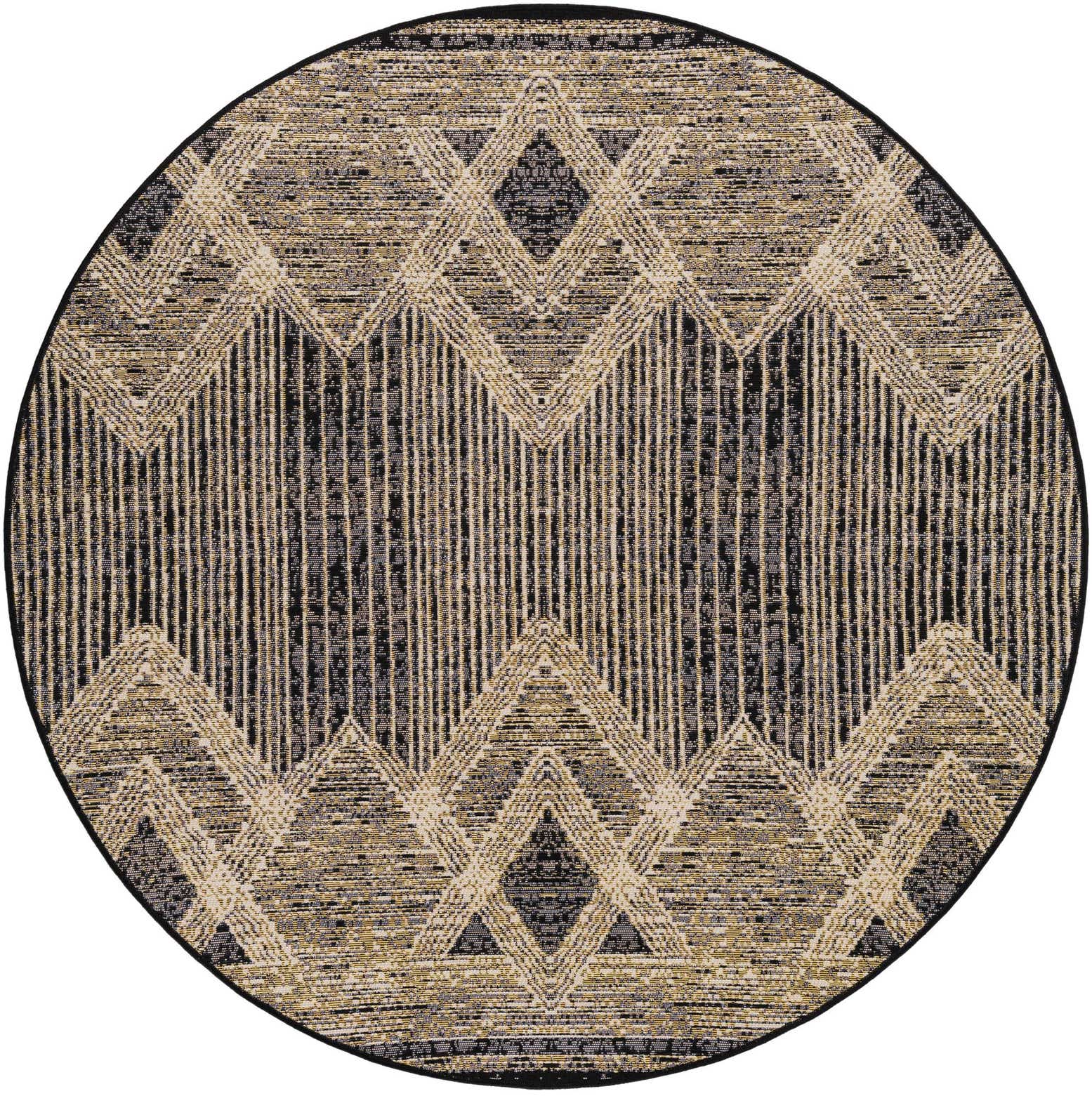 5' x 5' Easy-Clean Modern Indoor / Outdoor Round Rug