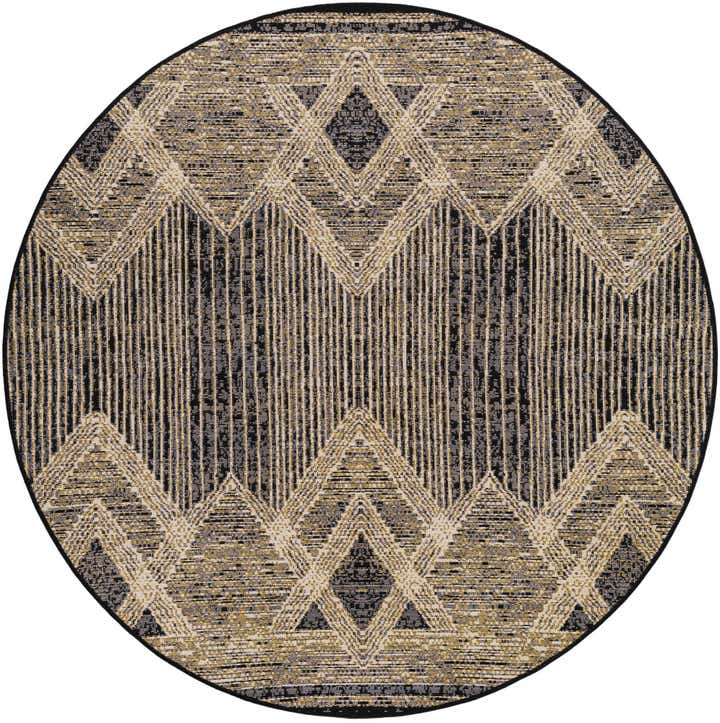 5' x 5' Easy-Clean Modern Indoor / Outdoor Round Rug