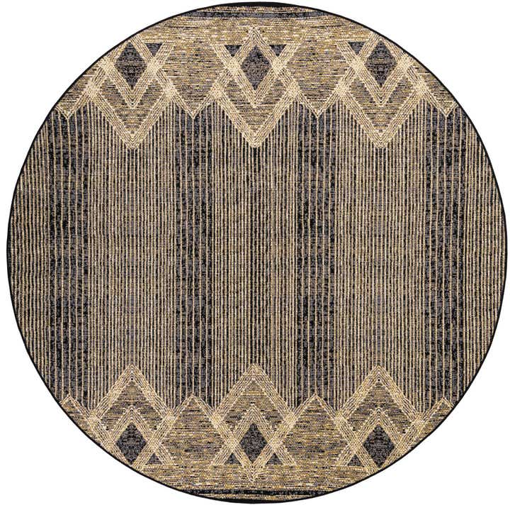 7' 10 x 7' 10 Easy-Clean Modern Indoor / Outdoor Round Rug