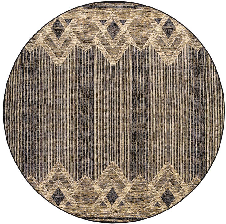 Detail image of 7' 10 x 7' 10 Easy-Clean Modern Indoor / Outdoor Round Rug