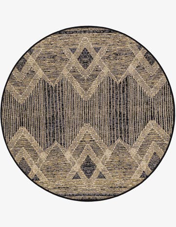 4' x 4' Easy-Clean Modern Indoor / Outdoor Round Rug