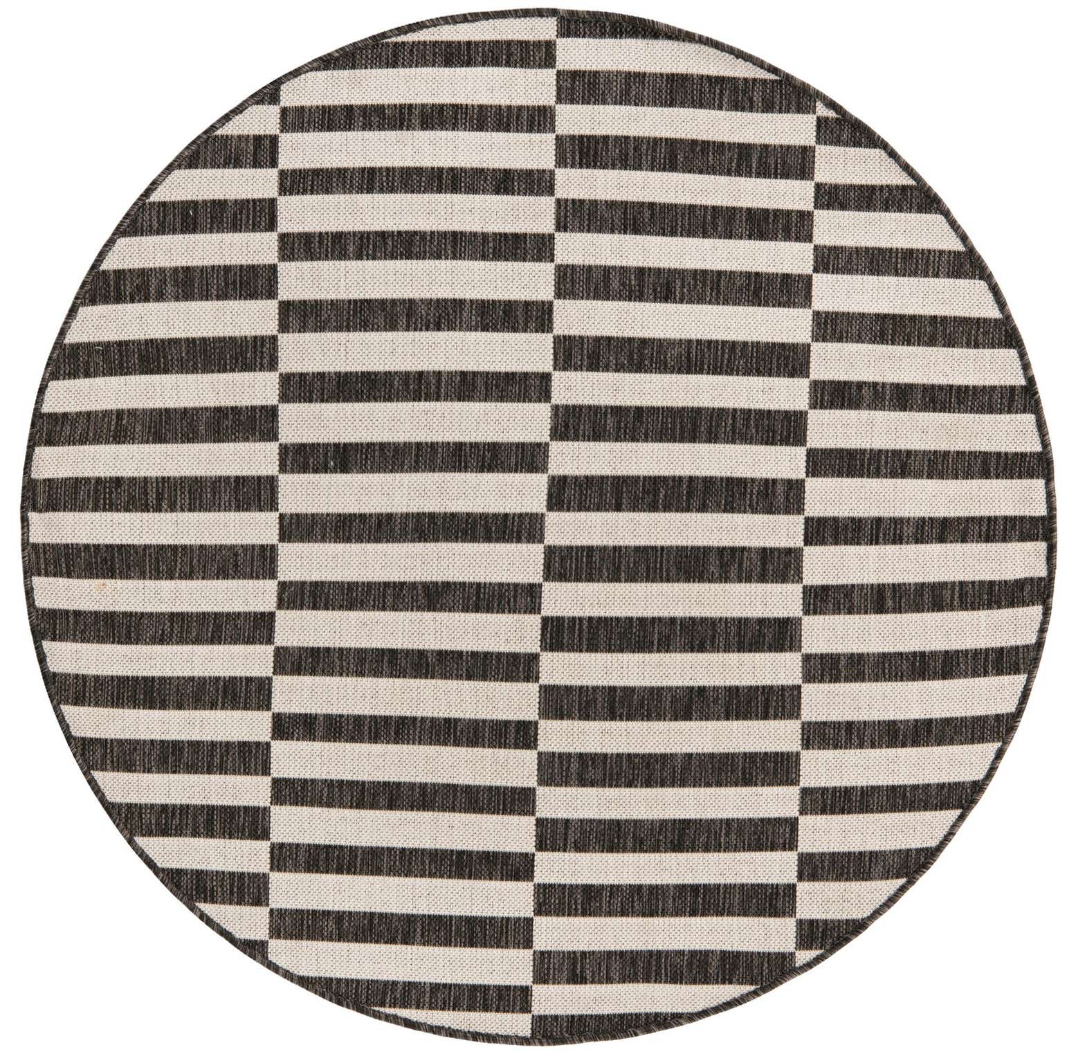 4' x 4' Easy-Clean Ribbon Indoor / Outdoor Round Rug